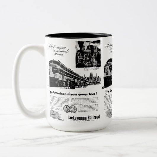 Lackawannaの鉄道百年祭1951年 ツートーンマグカップ (左)