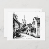 Lacock Village Sketch, Wiltshire England   ポストカード (正面/裏面)