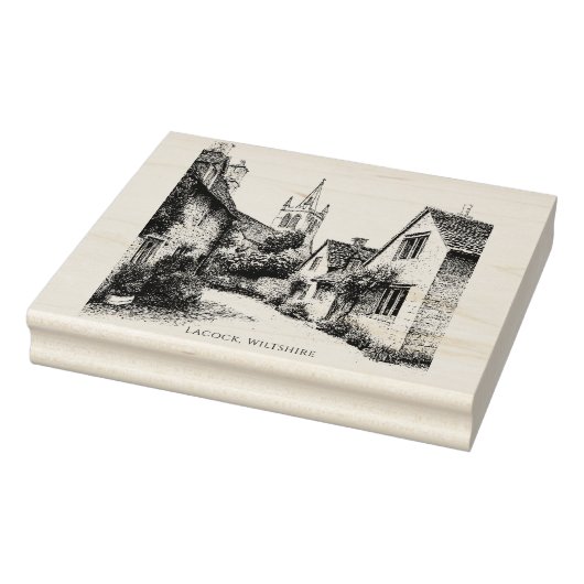 Lacock Village Sketch, Wiltshire England   ラバースタンプ (スタンプ)