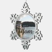 LaConnerのタグボート スノーフレークピューターオーナメント (右)