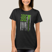 Lacrosse American Flag St Patrick Day For Men Boy  Tシャツ (正面)