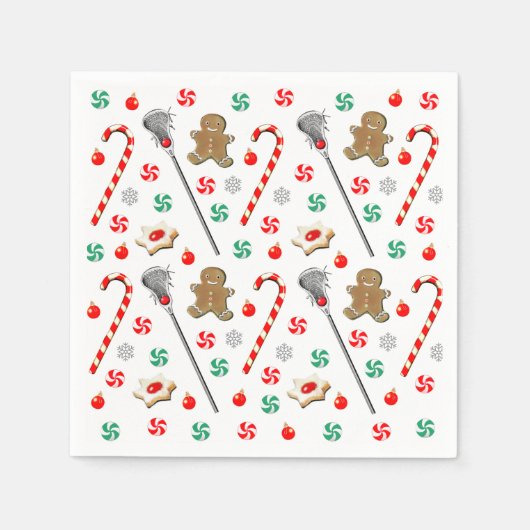 Lacrosse Christmas Holiday スタンダードカクテルナプキン (正面)