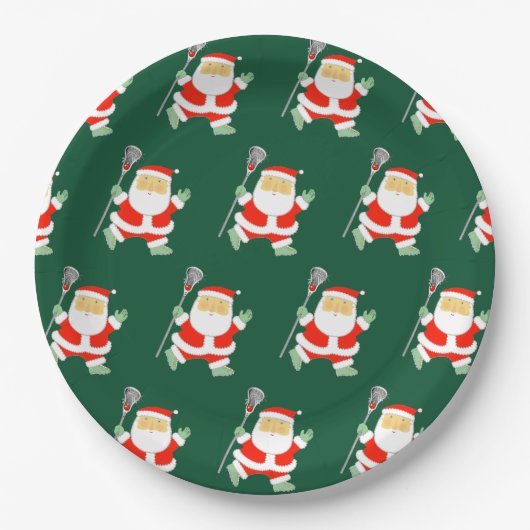 Lacrosse Christmas Holiday ペーパープレート (正面)
