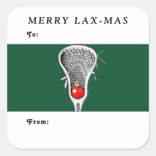 Lacrosse Christmas Holiday Gift Tags スクエアシール (正面)