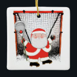 Lacrosse Goalie 2022 Collectible セラミックオーナメント<br><div class="desc">Unique lacrosse goalie design featuring Santa holding a lax stick in front of a lacrosse goal. Edit text to add goalie's name and the year.</div>