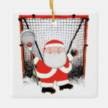Lacrosse Goalie 2022 Collectible セラミックオーナメント<br><div class="desc">Unique lacrosse goalie design featuring Santa holding a lax stick in front of a lacrosse goal. Edit text to add goalie's name and the year.</div>