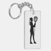 Lacrosse Goalie Silhouette Double Sided Keychain キーホルダー (正面左)