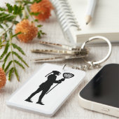 Lacrosse Goalie Silhouette Double Sided Keychain キーホルダー (正面右)
