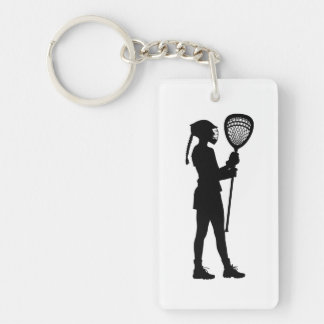 Lacrosse Goalie Silhouette Double Sided Keychain キーホルダー