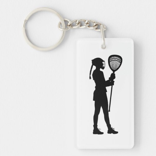 Lacrosse Goalie Silhouette Double Sided Keychain キーホルダー (正面)