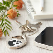 Lacrosse Goalie Silhouette Heart Keychain キーホルダー (側面)