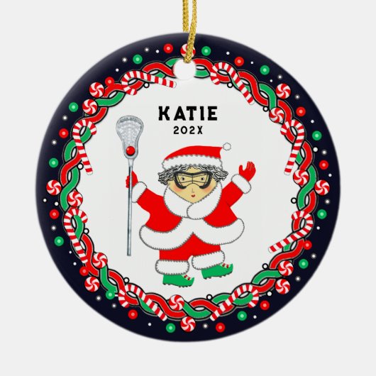 Lacrosse Holiday Gift Ceramic Ornament セラミックオーナメント (正面)