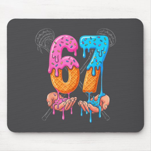Lacrosse Ice Cream Drip 67 Hands Stakes Boys Srts マウスパッド (正面)