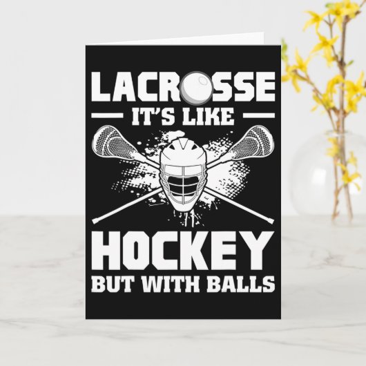 Lacrosse It's Like Hockey But With Funny Player  カード (黄色い花)