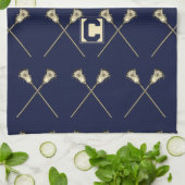 Lacrosse Navy Sports Towel キッチンタオル (折り畳み)