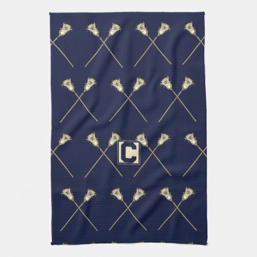 Lacrosse Navy Sports Towel キッチンタオル (縦)