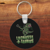 Lacrosse-o-saurus - Funny Lacrosse Player Lax Love キーホルダー (正面)
