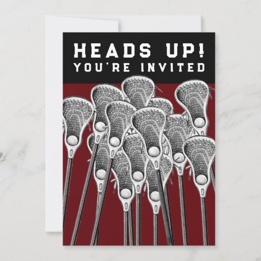 Lacrosse Party Invitations 招待状 (正面)