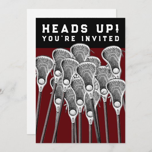 Lacrosse Party Invitations 招待状 (正面/裏面)