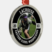 Lacrosse Player Team Sports High School Senior メタルオーナメント (右)