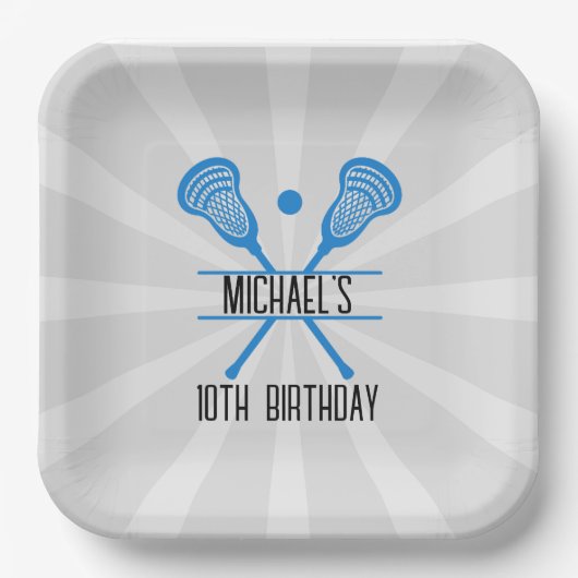 Lacrosse Sports Birthday ペーパープレート (正面)