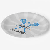 Lacrosse Sports Birthday ペーパープレート (アングル)