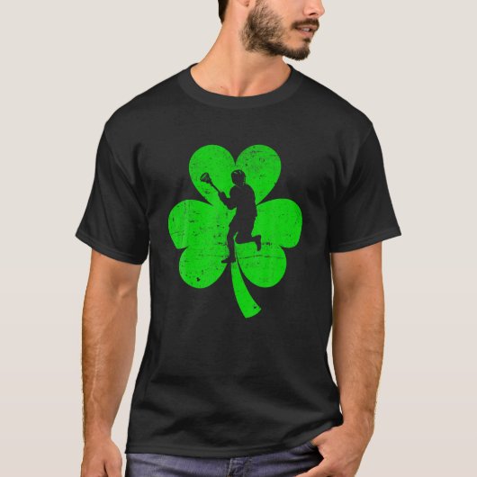 Lacrosse Sports St. Patrick's Day Retro Shamrock I Tシャツ (正面)