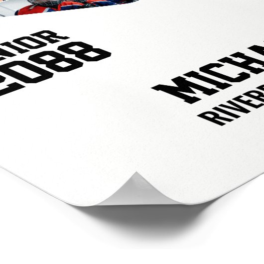 Lacrosse Team Custom Senior Night Photo Collage ポスター (角)