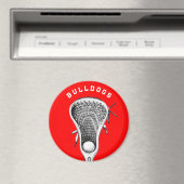 Lacrosse Team Red Sports Gift マグネット (インサイチュ (食洗機))