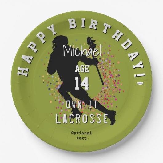 LaCrosse Theme Birthday Paper Plates HAMbyWG ペーパープレート (正面)