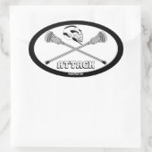 lacrosse white sticks attack 楕円形シール (バッグ)