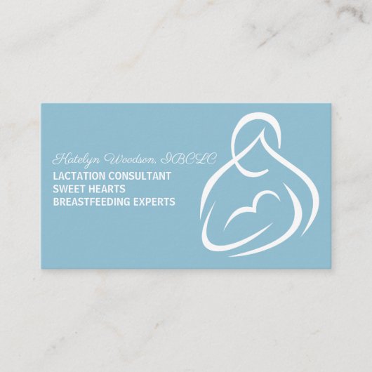 Lactation Consultant Breastfeeding Baby Blue 名刺 (正面)