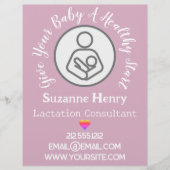 Lactation Consultant Breastfeeding Rainbow Pink チラシ (正面)