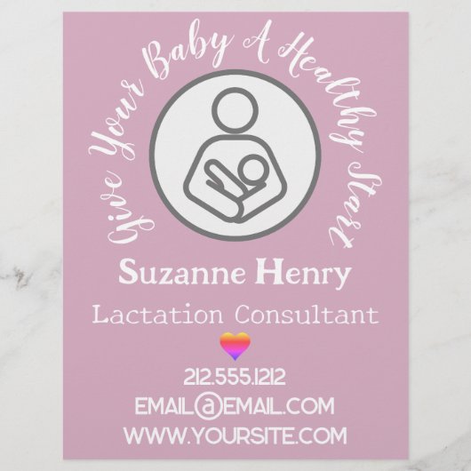 Lactation Consultant Breastfeeding Rainbow Pink チラシ (正面)