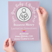 Lactation Consultant Breastfeeding Rainbow Pink チラシ (手)