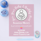 Lactation Consultant Breastfeeding Rainbow Pink チラシ (シングル)