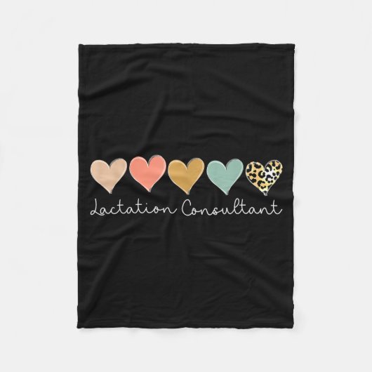 Lactation Consultant Leopard Heart, Valentine's Da フリースブランケット (正面)