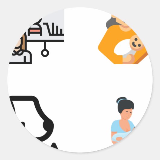 Lactation Consultant Nurse Sticker Pack - Lactatio ラウンドシール (正面)