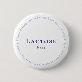 Lactose-Free Request Badge, White - Navy 缶バッジ (正面)