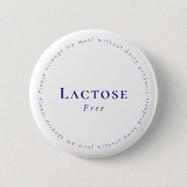 Lactose-Free Request Badge, White - Navy 缶バッジ