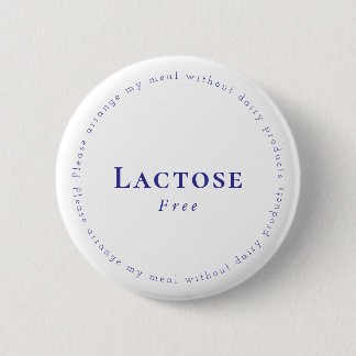 Lactose-Free Request Badge, White - Navy 缶バッジ
