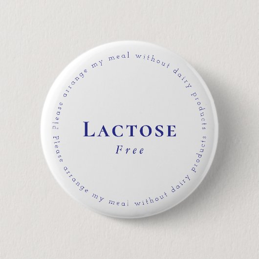 Lactose-Free Request Badge, White - Navy 缶バッジ (正面)