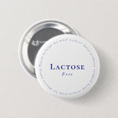 Lactose-Free Request Badge, White - Navy 缶バッジ (正面&裏面)