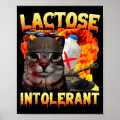 Lactose Intolerant Silly Cat Meme Funny Saying Cat ポスター (正面)