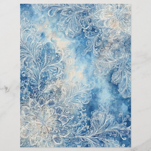 Lacy Blue Scrapbooking Paper (正面)