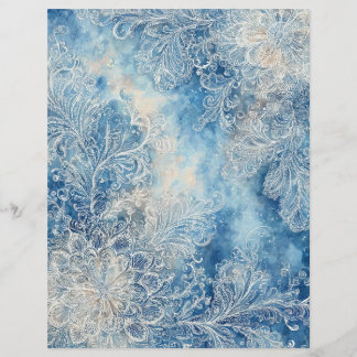 Lacy Blue Scrapbooking Paper レターヘッド