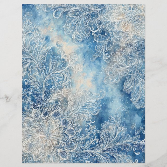 Lacy Blue Scrapbooking Paper レターヘッド (正面)
