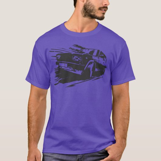 Lada 2105 soviet union zigul old russian car funny tシャツ (正面)