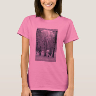 Ladieの雪のダスティング Tシャツ