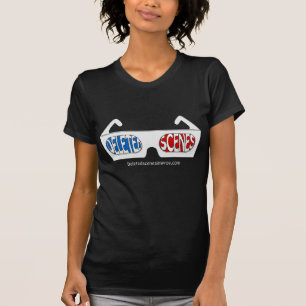 Ladieの3Dのロゴの黒 Tシャツ